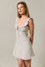 Ruffle Sleeve Sweetheart Neck Line Bias Mini Dress
