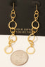 Gold Dipped Hammered Chain Dangle Earrings