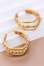 18K Gold Plated Waterproof Stainless Steel Hoop Earrings - 7102