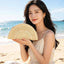 Semicircle Woven Straw Clutch