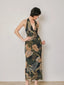 Tropical Leaf Halter Dress