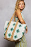 Floral Cotton Weave Tote Bag