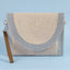 Half Moon Flap Woven Straw Clutch Bag