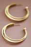 18K Gold Plated Waterproof Stainless Steel Hoop Earrings - 7132