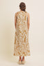 Golden Field Botanical Halter Tie-shoulder Cotton Maxi Dress
