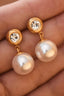 18K Gold Plated Waterproof Stainless Steel Drop Earrings - 7774