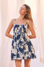 Navy Tie Back Mini Dress