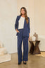 DENIM RUCHED SLEEVE BLAZER