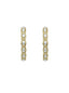 Gold Hammered Pearl Hoops