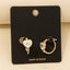 Gold Dipped Enamel Ribbon Bow Heart Hoop Earrings