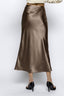 Bronze satin midi skirt
