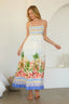 Tropical Scenic Print Midi Dress