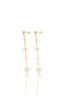 18K Gold-Filled Link Chain Pearl Dangle Earrings