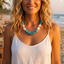 Beaded Turquoise & Pearl Necklace