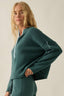 Textured Knit Half-Zip Mock-Neck Sweater