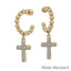 Rhinestone Cross Hoop Earring