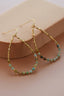 Amazonite Stone Beaded Teardrop Wire Earrings - 7279