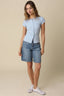 Leslie Sculpt Button-Front Knit Top