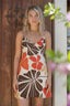 retro tropical floral print mini dress
