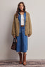 Olive chunky knit cardigan sweater 