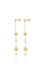 18K Gold-Filled Link Chain Pearl and Bead Dangle Earrings