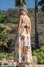 Twist Knot Halter Neck Printed Maxi Dress and Tie Back