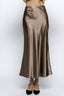 Bronze satin midi skirt