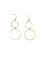 Gold Double Circle Drop Earring