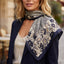 Vintage Floral Silk-Feel Square Scarf