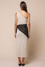 One Shoulder Maxi Dress W/ Waist Tie Scarf