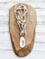 Morganite Beaded Necklace with Oyster Shell Pendant