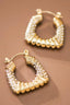 18K Gold Plated Waterproof Stainless Steel Hoop Earrings - 7573