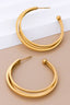 18K Gold Plated Waterproof Stainless Steel Hoop Earrings - 7132