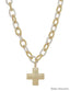 Chunky Gold/ Silver Hammered Cross Necklace