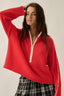 Textured Knit Half-Zip Mock-Neck Sweater