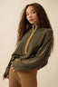 Textured Knit Half-Zip Mock-Neck Sweater