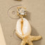 Monstera Heart Puka Shell Sea Life Stud Earrings Set