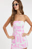 BIG PASTEL DOLMEN WAIST TIE POINT TUBE MINI DRESS