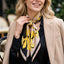 Iris Contrast Print Silk-Feel Square Scarf