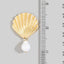 Metallic Seashell Pearl Drop Earrings