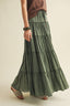 Olive Bloom Maxi Skirt