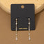 Mixed Round & Baguette Cz Chain Drop Earrings