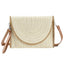FRAYED TRIM TWO TONE STRAW CLUTCH & CROSSBODY BAG.