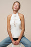 Clasp Detail Halter Tank Top