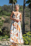 Twist Knot Halter Neck Printed Maxi Dress and Tie Back