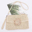 Faux Straw Multi Shell Front Flap Clutch
