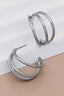 Tarnish-Resistant Waterproof Stainless Steel Hoop Earrings - 7133