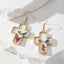 Dried Flower Cross Earrings