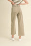 Person wearing beige high-waisted pants on a plain background