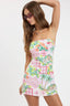 BREEZY TROPICAL WAIST TIE POINT TUBE MINI DRESS